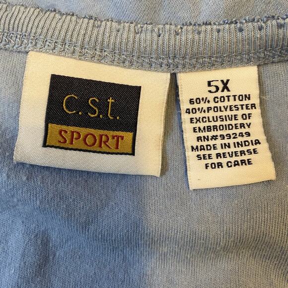 Vintage CST Sport Women Plus5X Blouse Top Shirt Purple Embroidered Mature Church - Picture 3 of 8